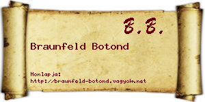 Braunfeld Botond névjegykártya